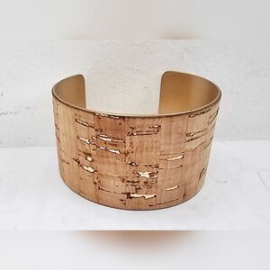 Fornash Egyptian Revival Cork and Gold Cuff Bracelet